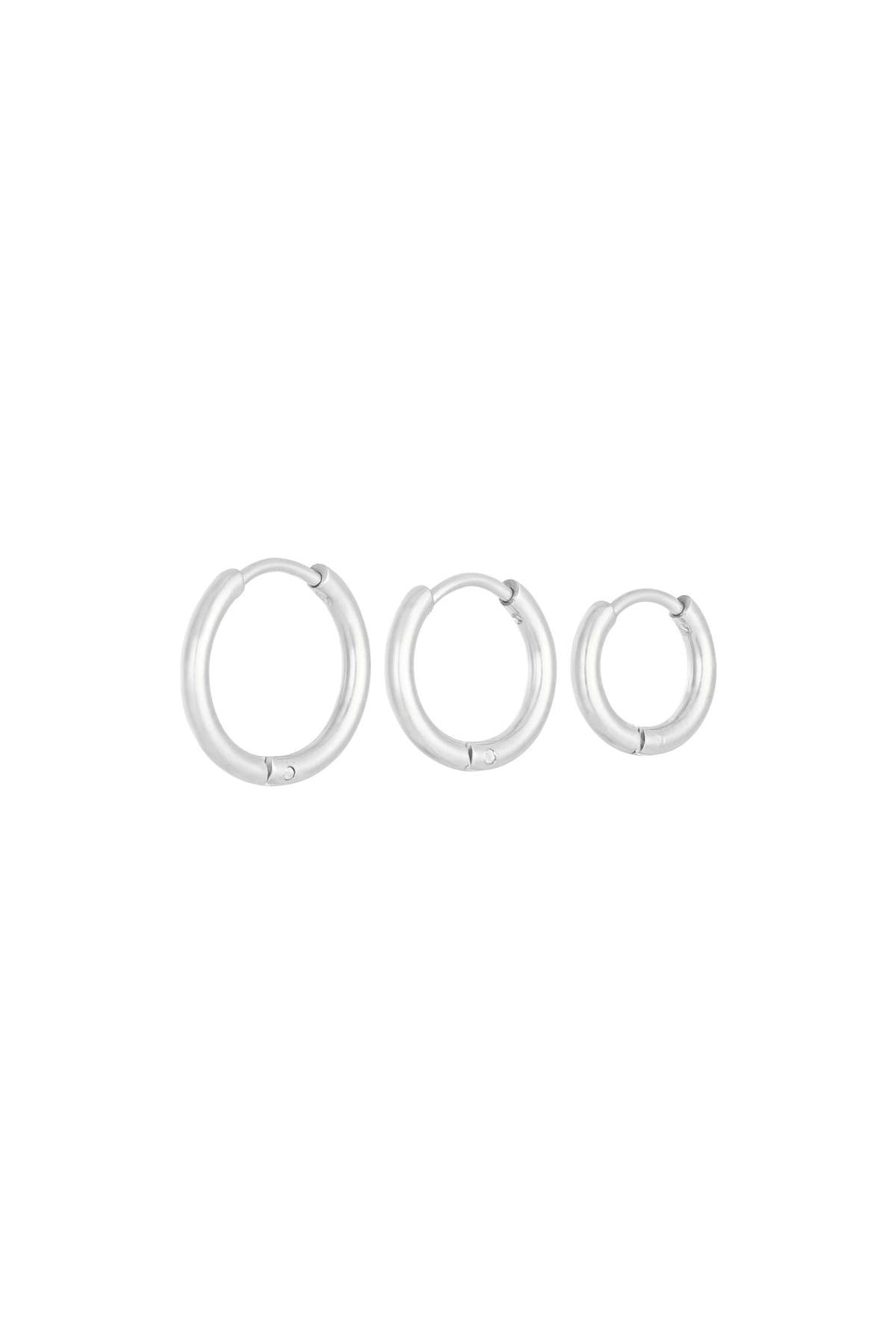 Oorbellen Set Little Hoops Stainless Steel