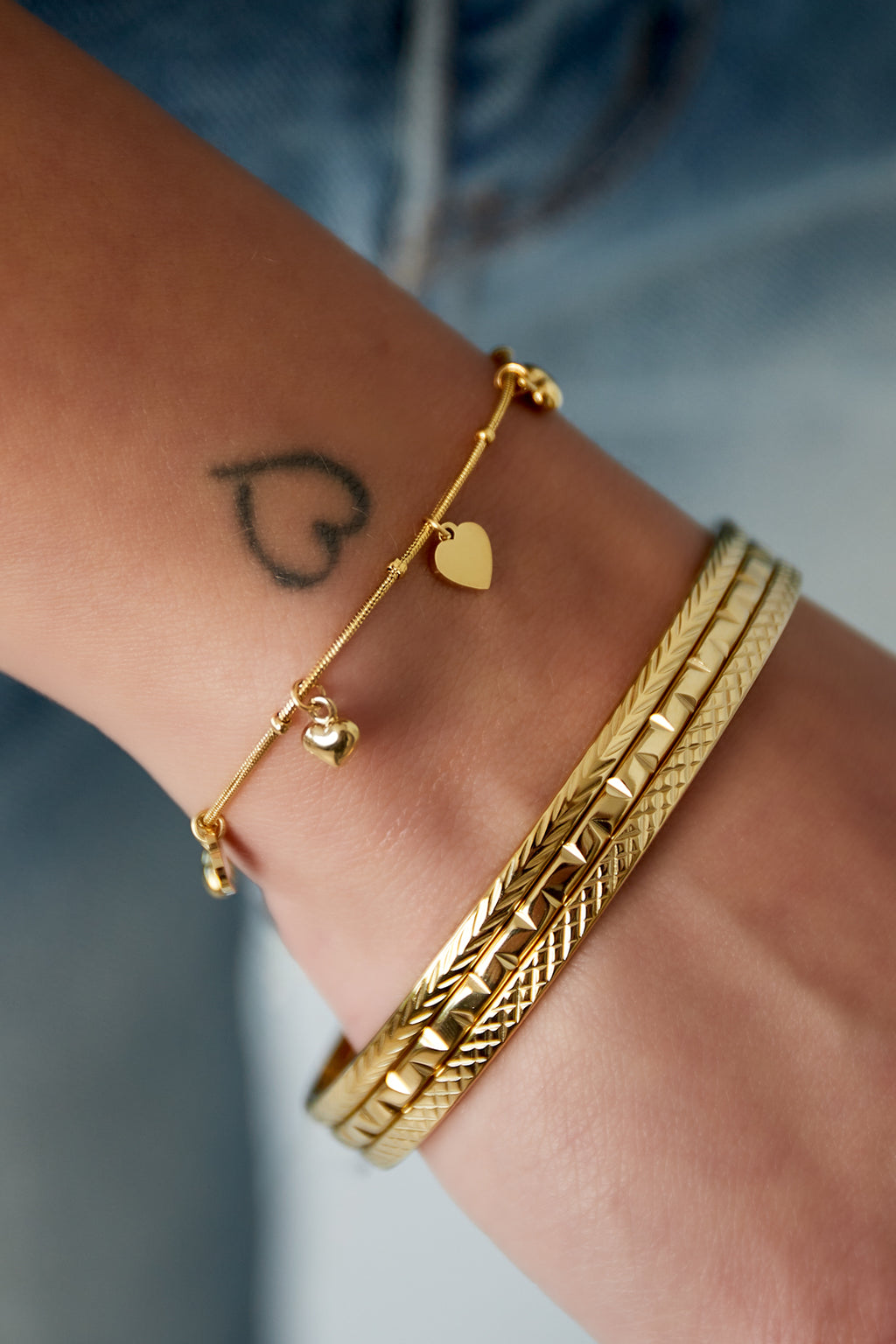 Mini hartjes armband