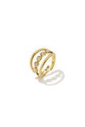 Gelaagde ring met steentjes